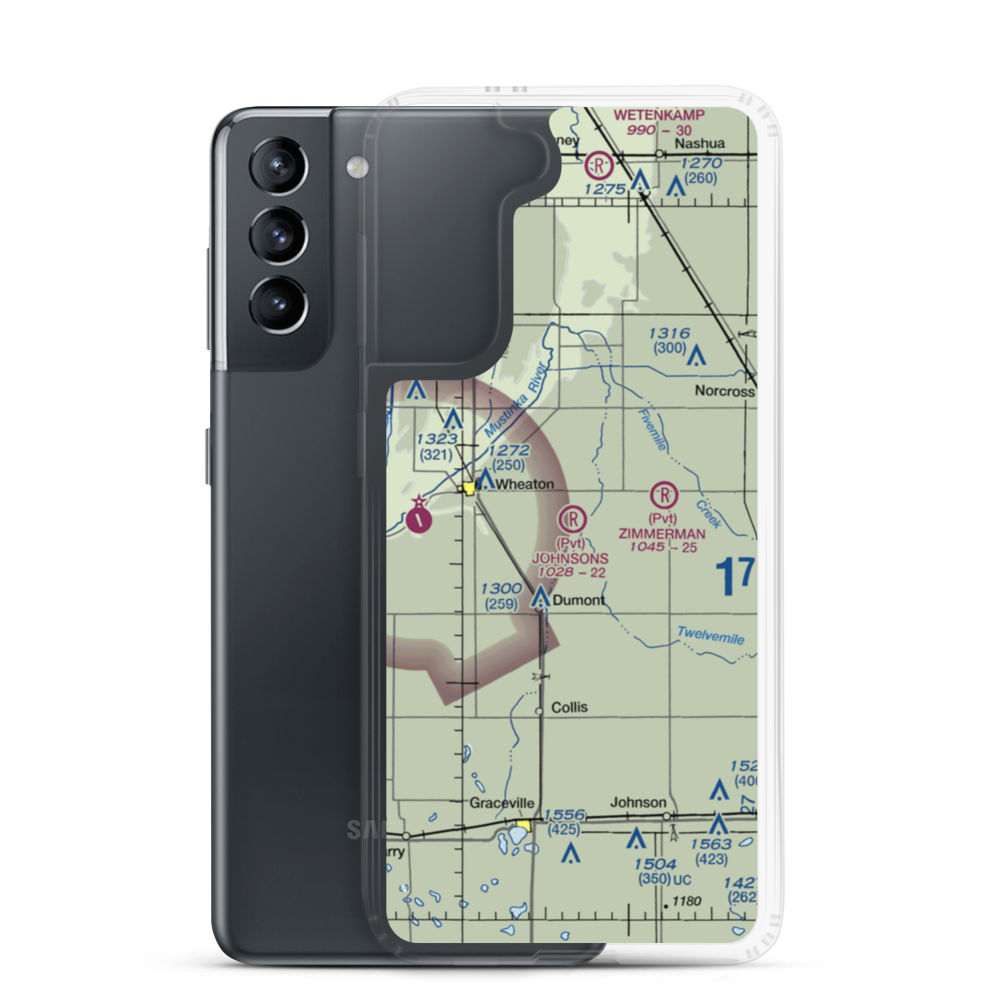 Johnsons Aero Repair Airport (MY68) VFR Sectional Samsung Case Samsung Galaxy S21 model shown