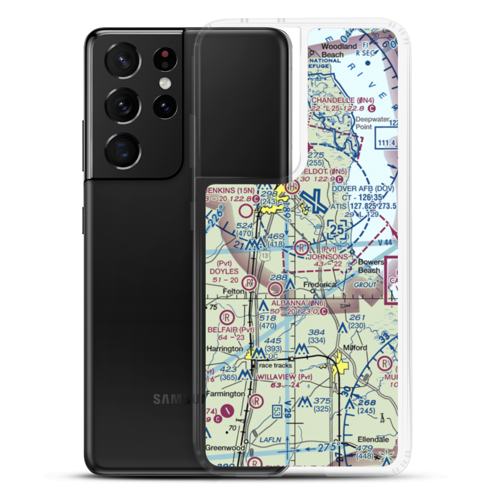Johnsons Airport (DE09) VFR Sectional Samsung Case Samsung Galaxy S21 Ultra model shown