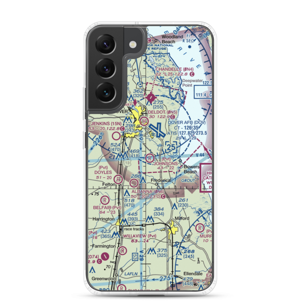 Johnsons Airport (DE09) VFR Sectional Samsung Case Samsung Galaxy S22 Plus model shown