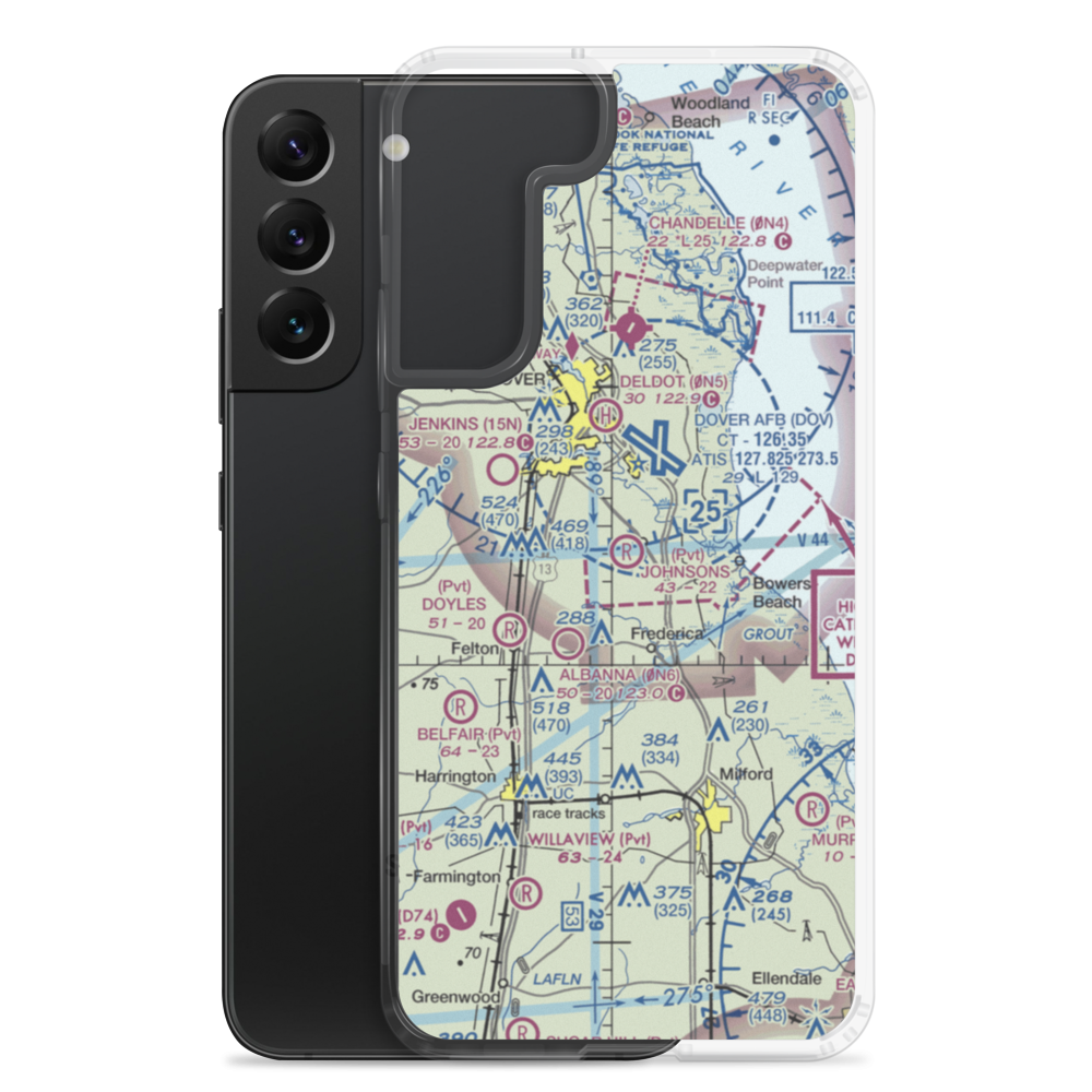 Johnsons Airport (DE09) VFR Sectional Samsung Case Samsung Galaxy S22 Plus model shown
