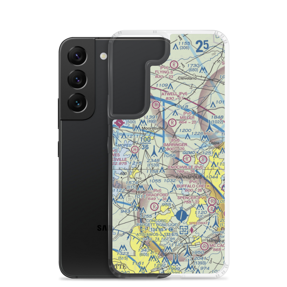 Johnston Airport (35NC) VFR Sectional Samsung Case Samsung Galaxy S22 model shown