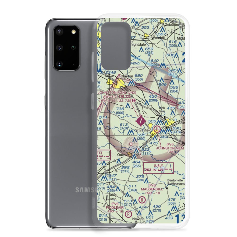 Johnston County Airport (JNX) VFR Sectional Samsung Case Samsung Galaxy S20 Plus model shown