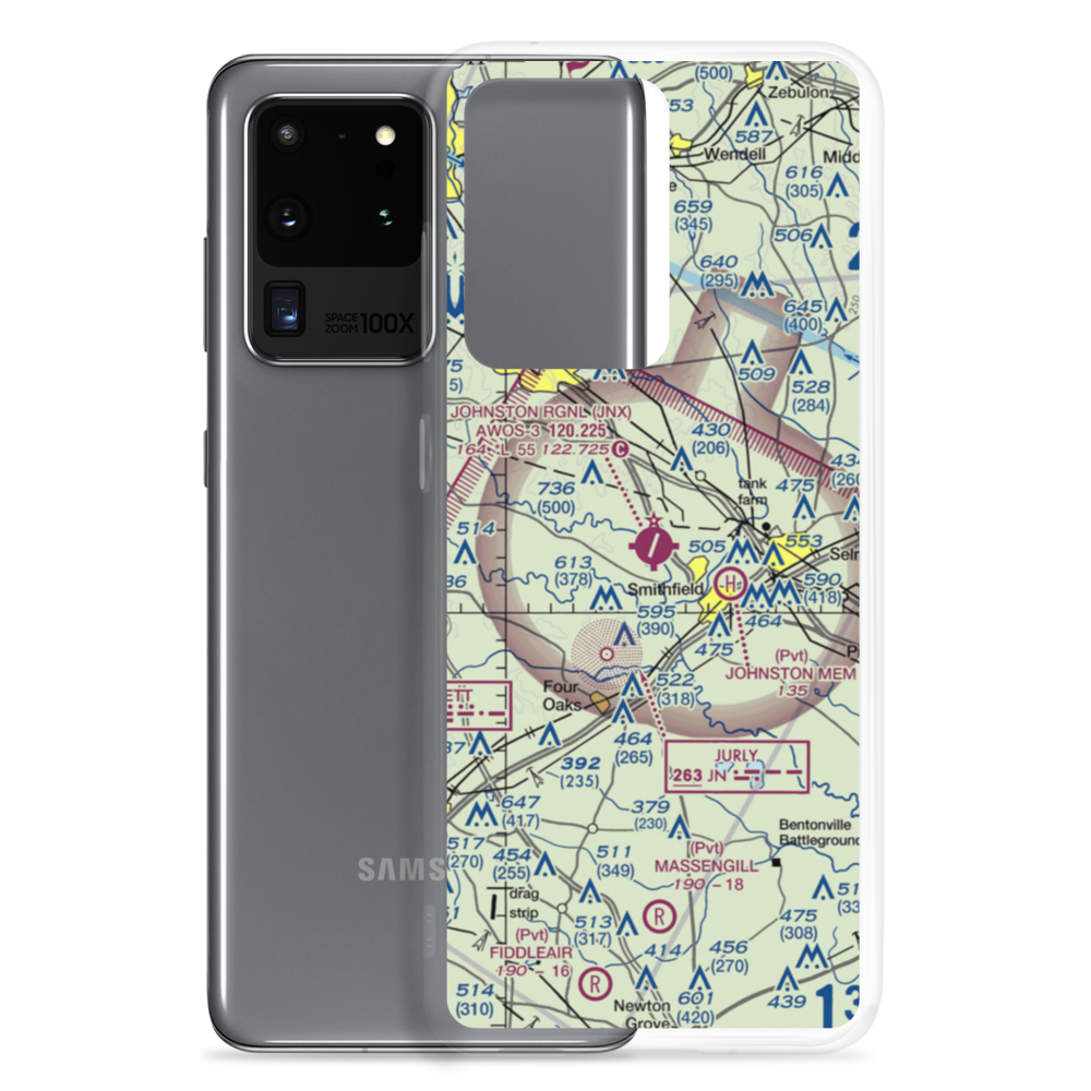 Johnston County Airport (JNX) VFR Sectional Samsung Case Samsung Galaxy S20 Ultra model shown
