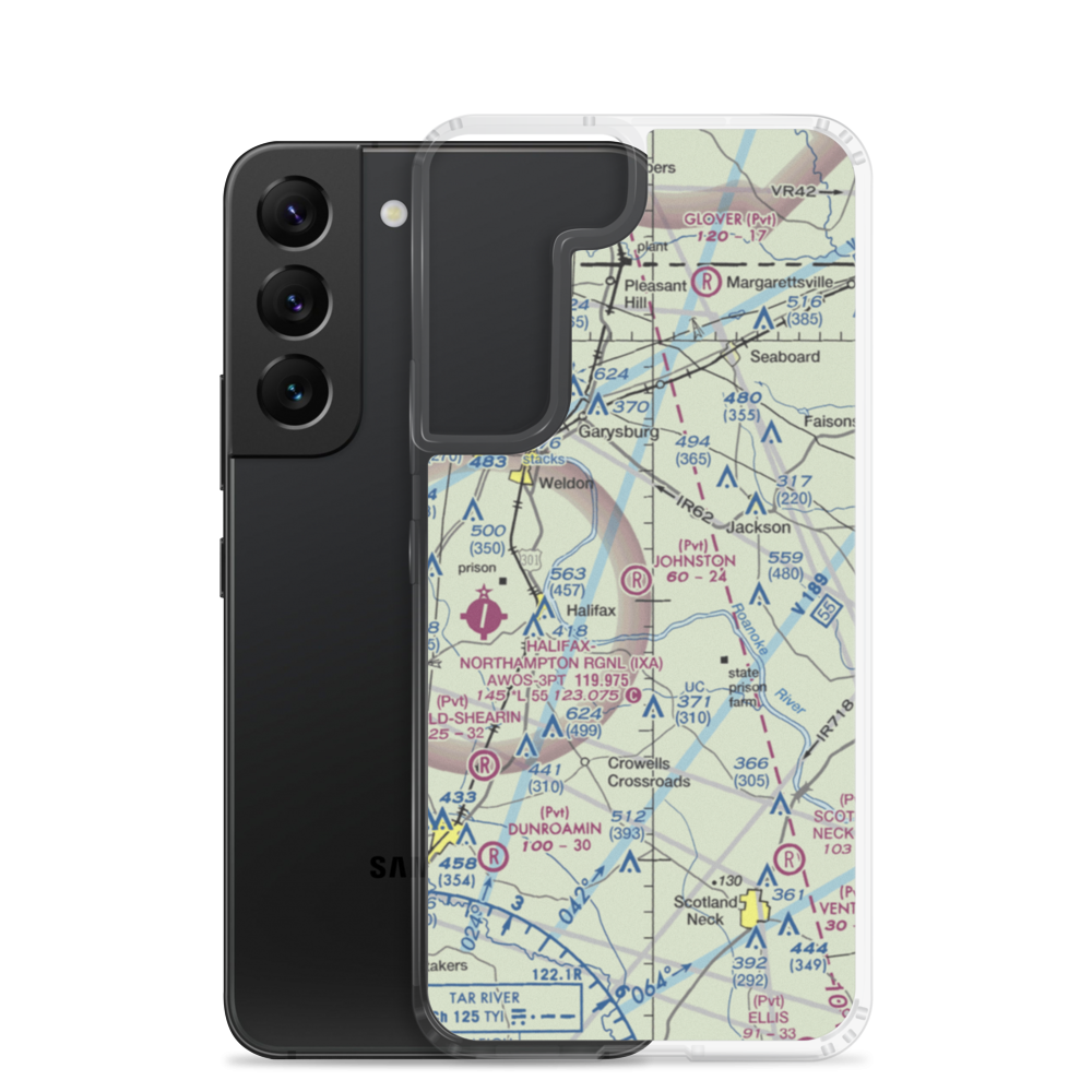 Johnston Farm Airport (10NC) VFR Sectional Samsung Case Samsung Galaxy S22 model shown