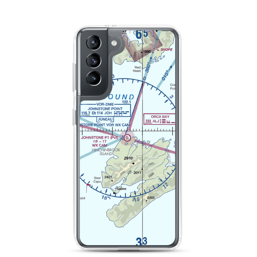 Johnstone Point Airport (2AK5) VFR Sectional Samsung Case Samsung Galaxy S21 model shown