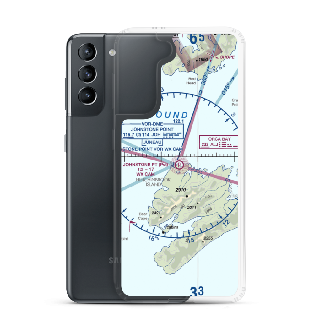 Johnstone Point Airport (2AK5) VFR Sectional Samsung Case Samsung Galaxy S21 model shown
