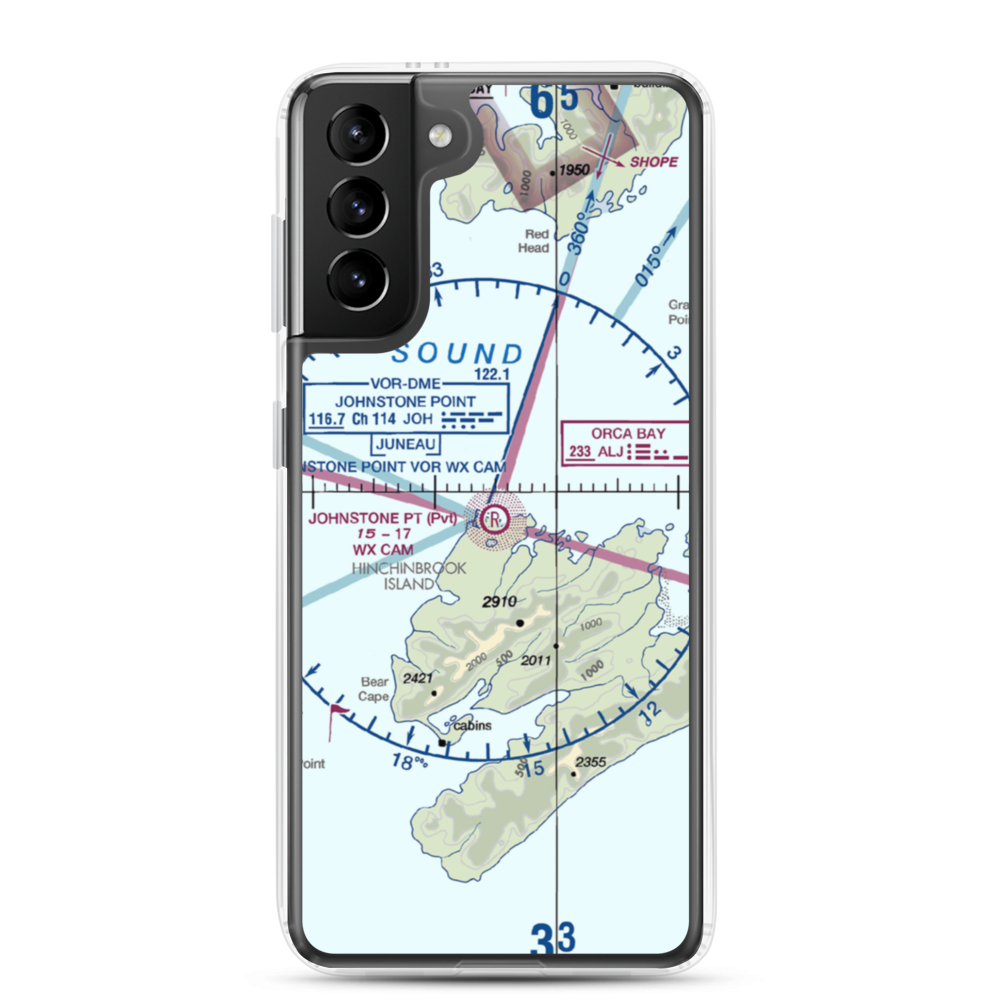 Johnstone Point Airport (2AK5) VFR Sectional Samsung Case Samsung Galaxy S21 Plus model shown