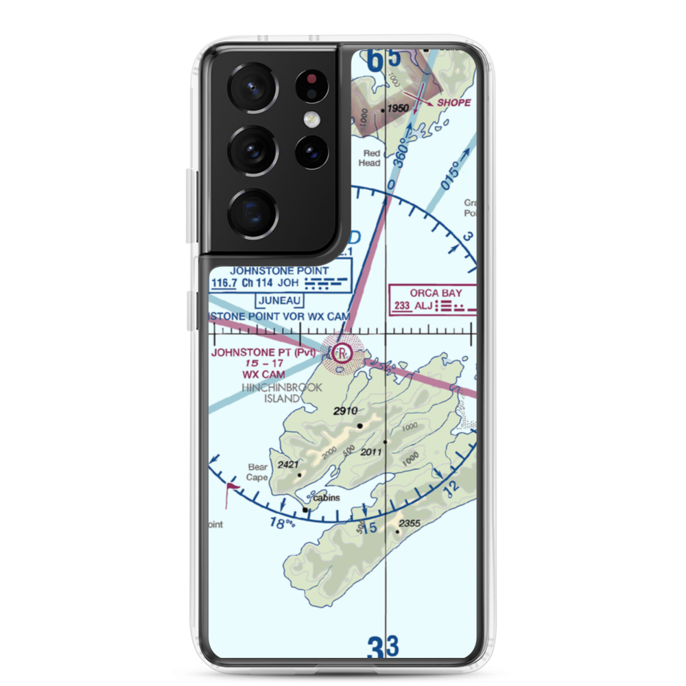 Johnstone Point Airport (2AK5) VFR Sectional Samsung Case Samsung Galaxy S21 Ultra model shown