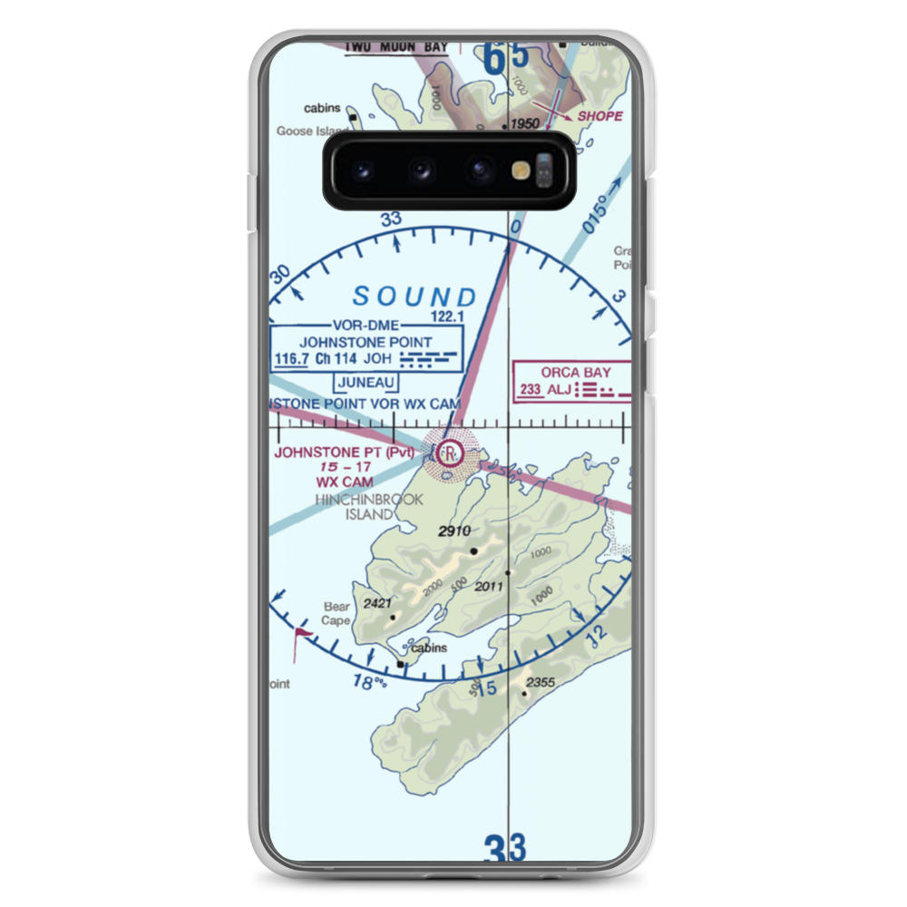 Johnstone Point Airport (2AK5) VFR Sectional Samsung Case Samsung Galaxy S10+ model shown