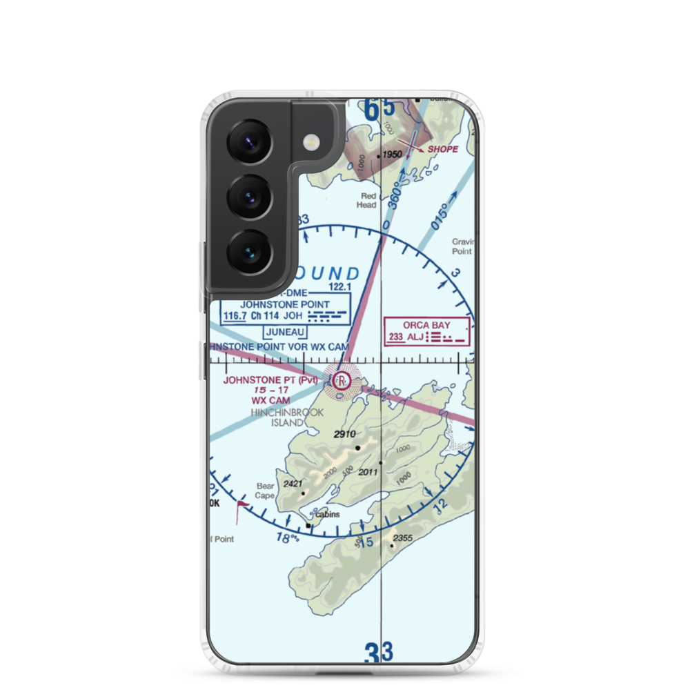 Johnstone Point Airport (2AK5) VFR Sectional Samsung Case Samsung Galaxy S22 model shown