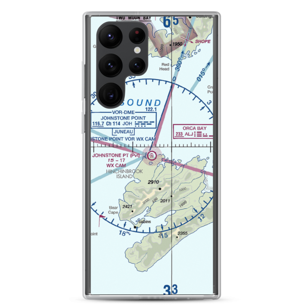 Johnstone Point Airport (2AK5) VFR Sectional Samsung Case Samsung Galaxy S22 Ultra model shown