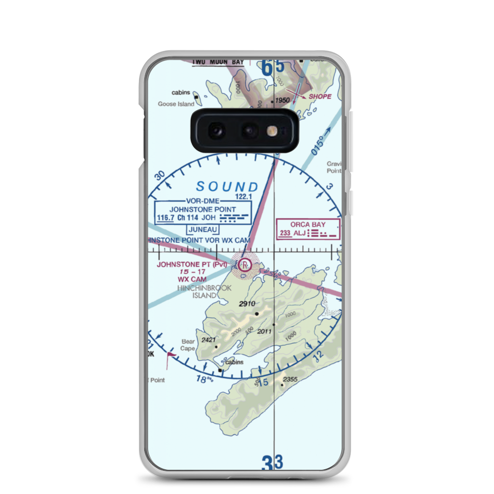 Johnstone Point Airport (2AK5) VFR Sectional Samsung Case Samsung Galaxy S10e model shown