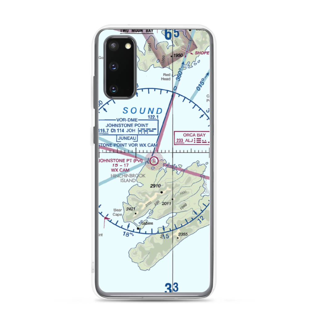 Johnstone Point Airport (2AK5) VFR Sectional Samsung Case Samsung Galaxy S20 model shown