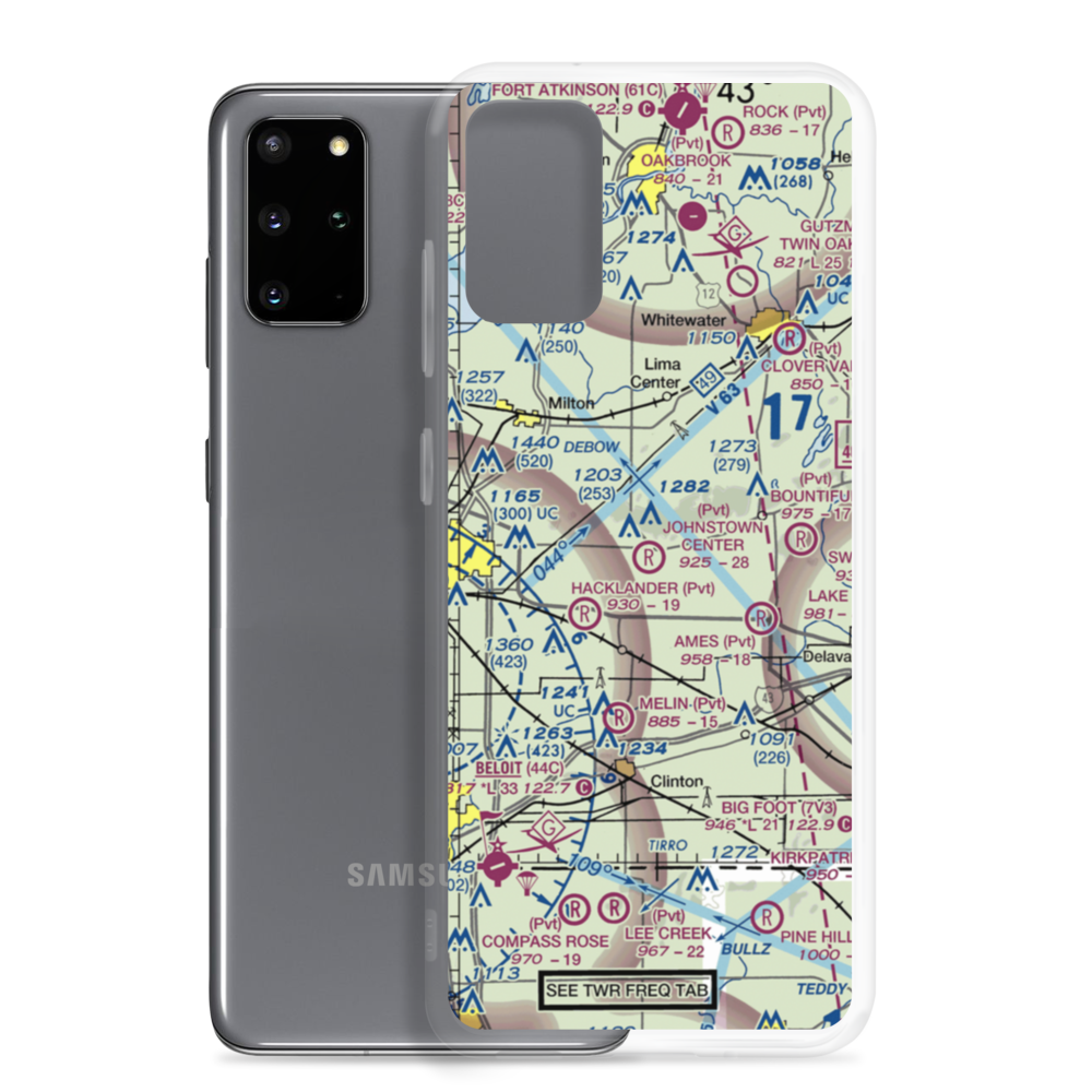 Johnstown Center Airport (WI84) VFR Sectional Samsung Case Samsung Galaxy S20 Plus model shown