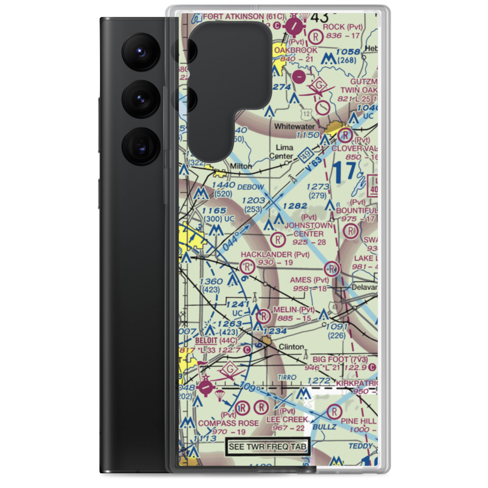 Johnstown Center Airport (WI84) VFR Sectional Samsung Case Samsung Galaxy S22 Ultra model shown