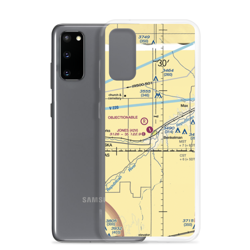 Jones Airport (42V) VFR Sectional Samsung Case Samsung Galaxy S20 model shown