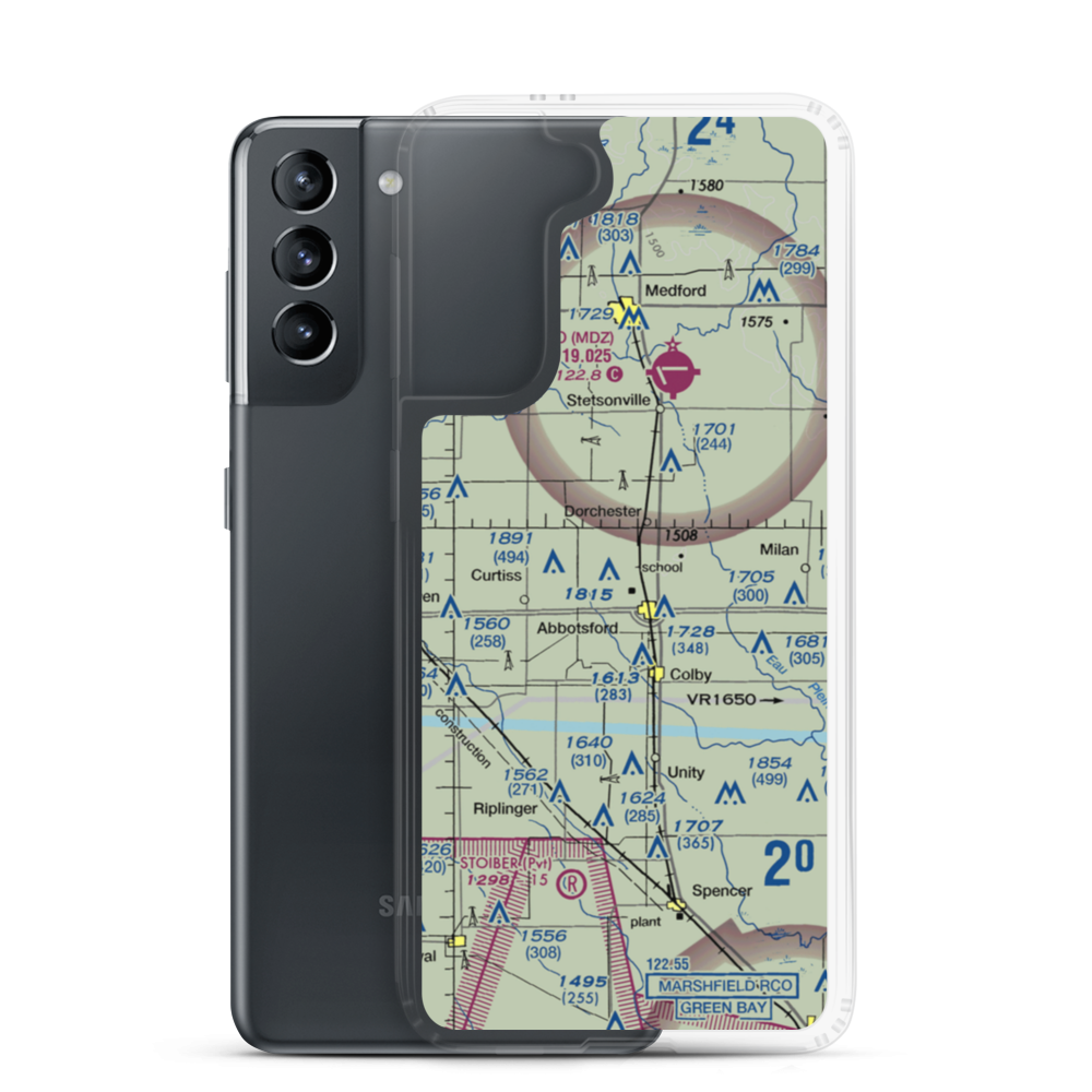 Jones Airport (83WI) VFR Sectional Samsung Case Samsung Galaxy S21 model shown