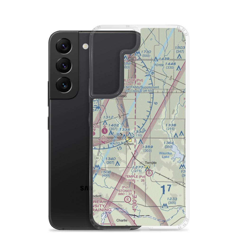 Jones Farm Field (OK12) VFR Sectional Samsung Case Samsung Galaxy S22 model shown