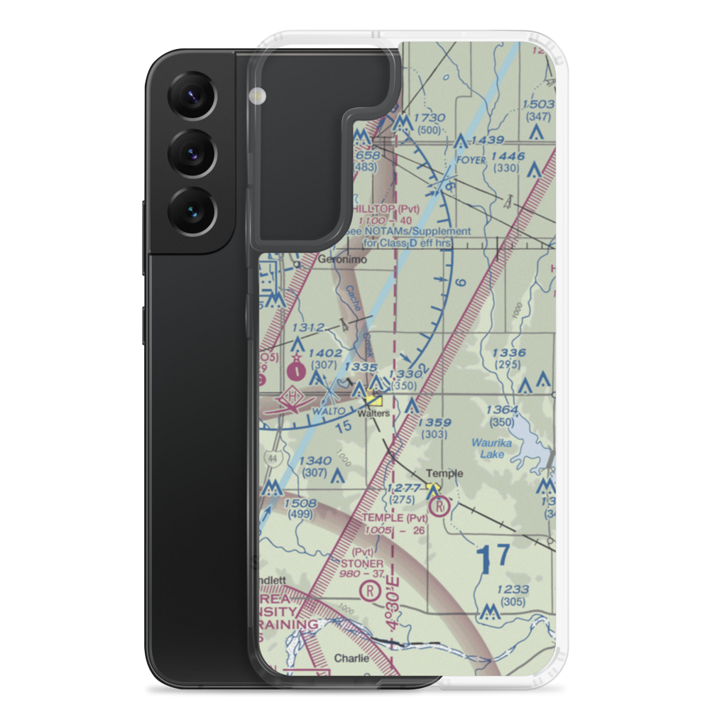 Jones Farm Field (OK12) VFR Sectional Samsung Case Samsung Galaxy S22 Plus model shown
