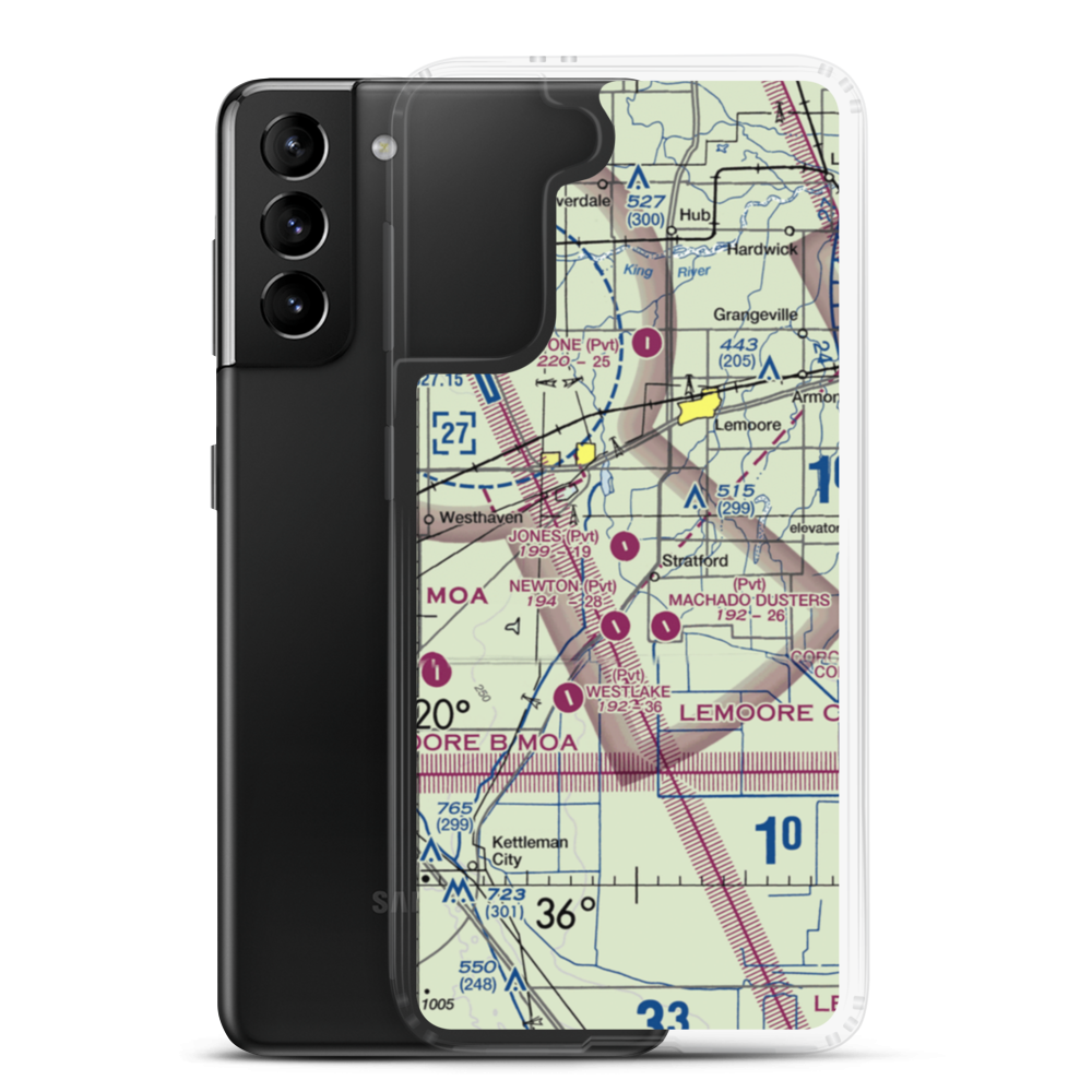 Jones Farms Airport (CA49) VFR Sectional Samsung Case Samsung Galaxy S21 Plus model shown