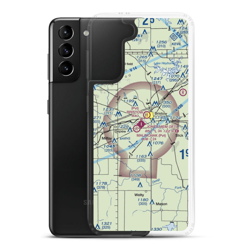 Jones Memorial Airport (3F7) VFR Sectional Samsung Case Samsung Galaxy S21 Plus model shown