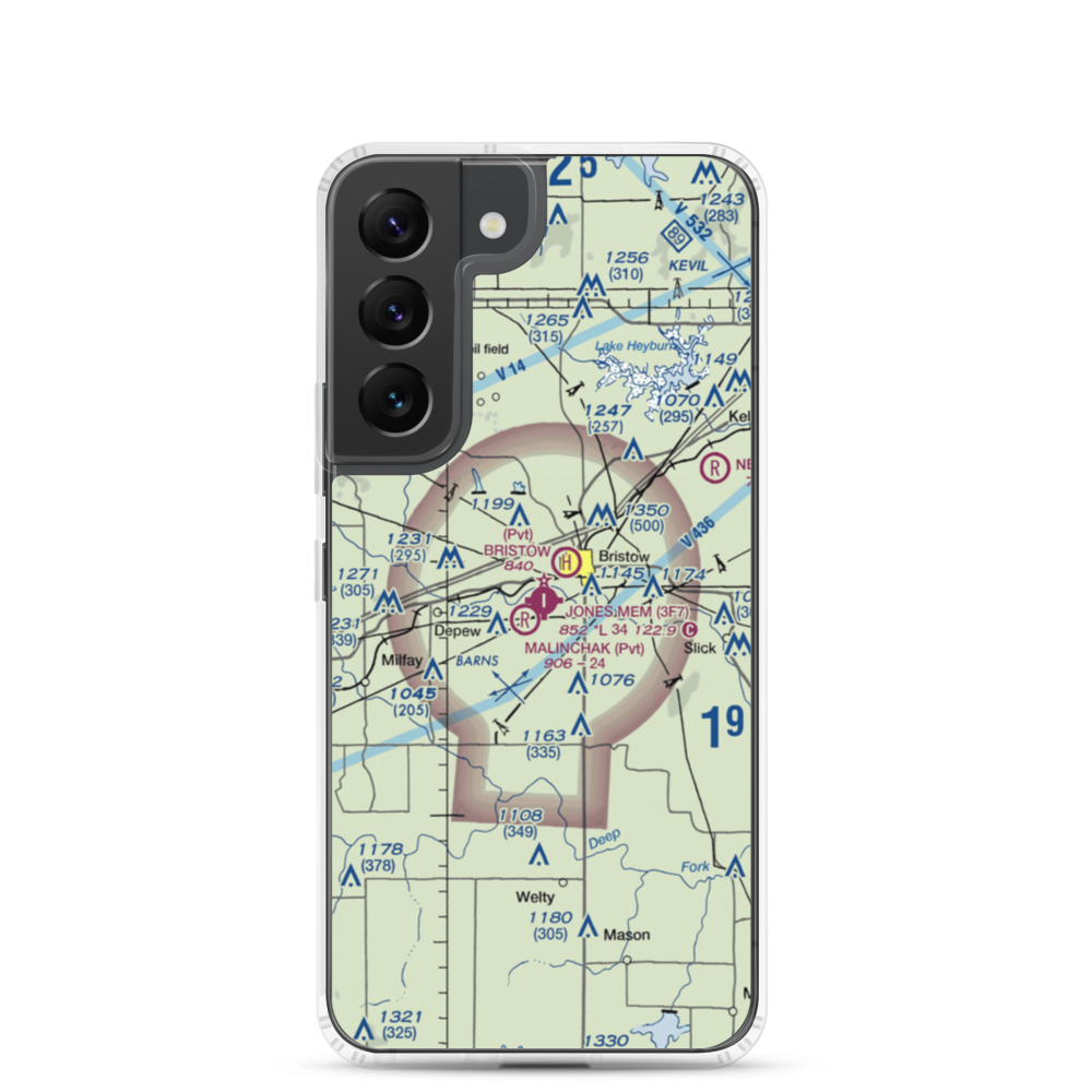 Jones Memorial Airport (3F7) VFR Sectional Samsung Case Samsung Galaxy S22 model shown
