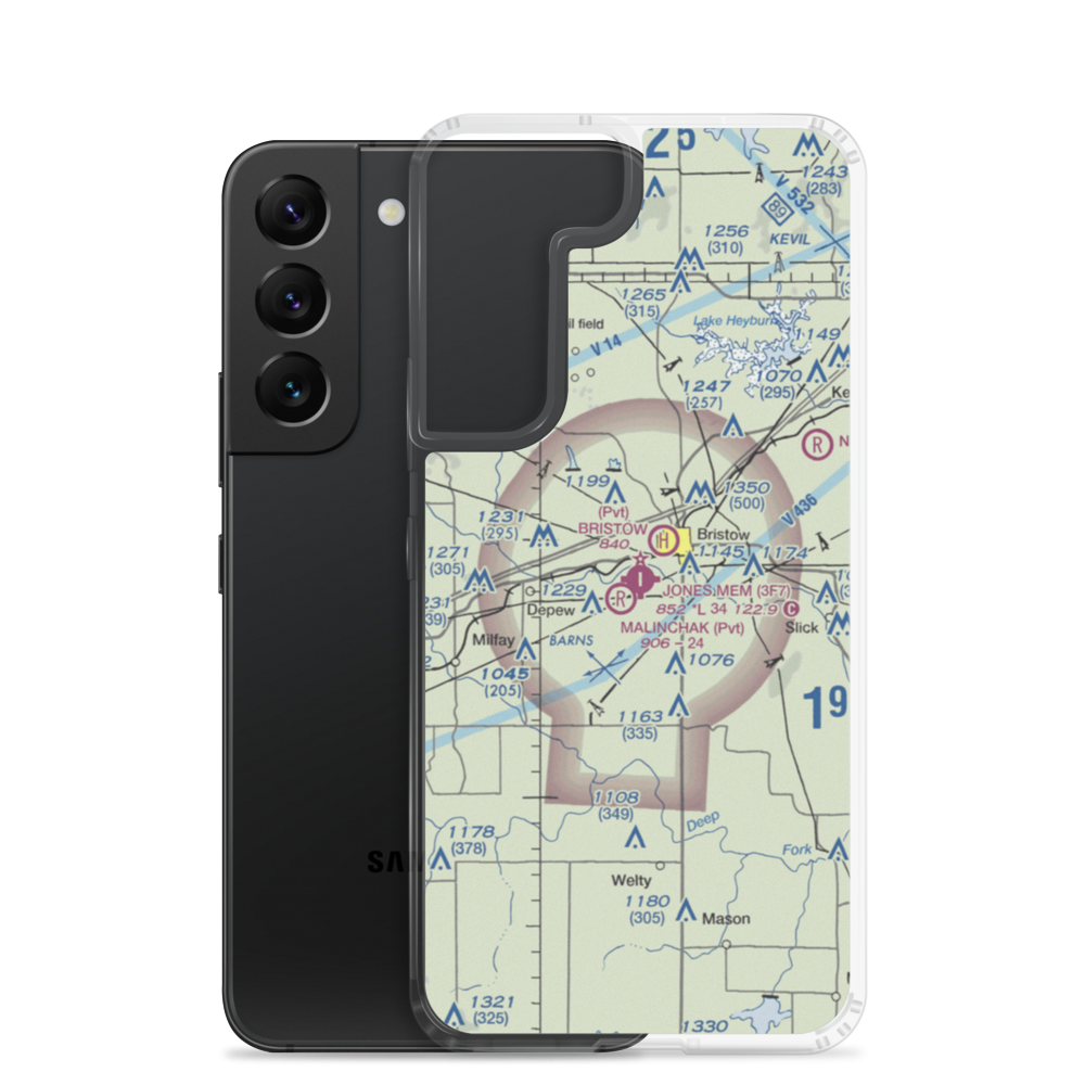 Jones Memorial Airport (3F7) VFR Sectional Samsung Case Samsung Galaxy S22 model shown