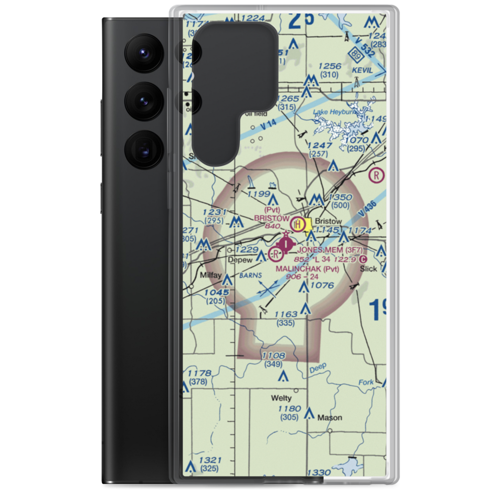 Jones Memorial Airport (3F7) VFR Sectional Samsung Case Samsung Galaxy S22 Ultra model shown