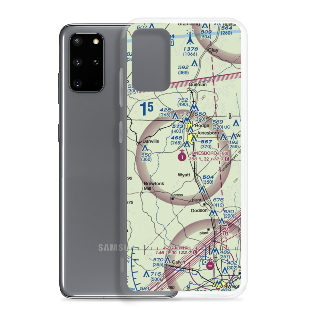 Jonesboro Airport (F88) VFR Sectional Samsung Case Samsung Galaxy S20 Plus model shown