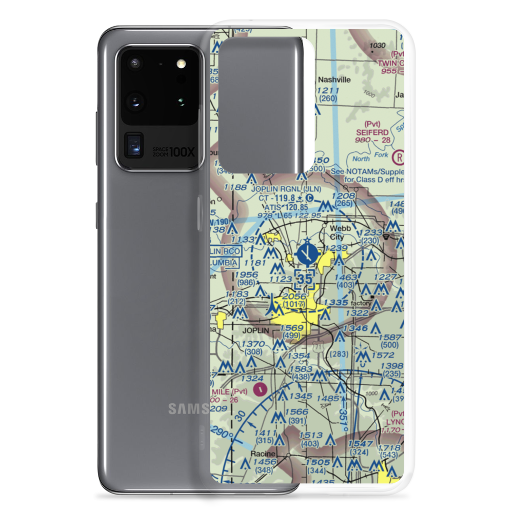 Joplin Regional Airport (JLN) VFR Sectional Samsung Case Samsung Galaxy S20 Ultra model shown