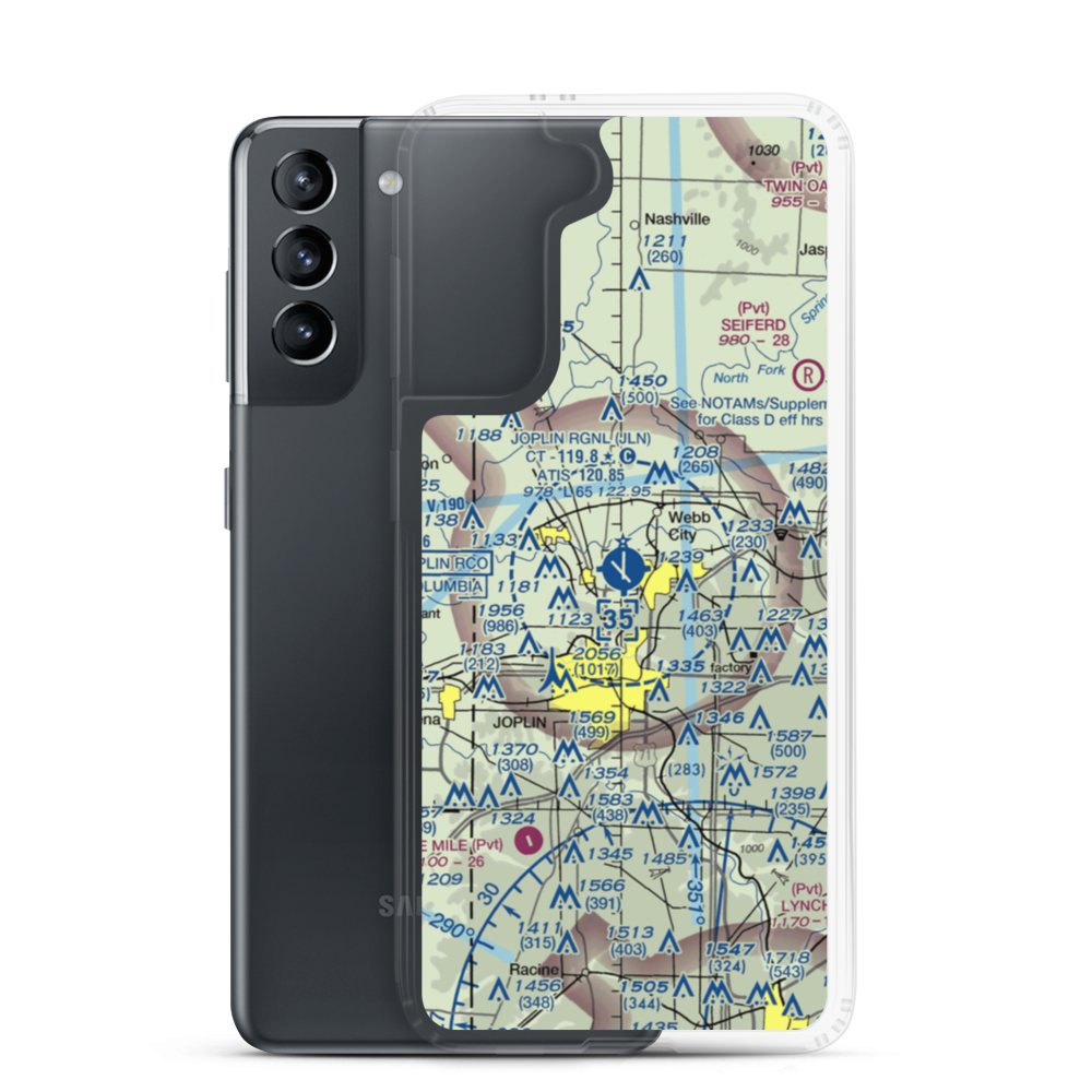 Joplin Regional Airport (JLN) VFR Sectional Samsung Case Samsung Galaxy S21 model shown