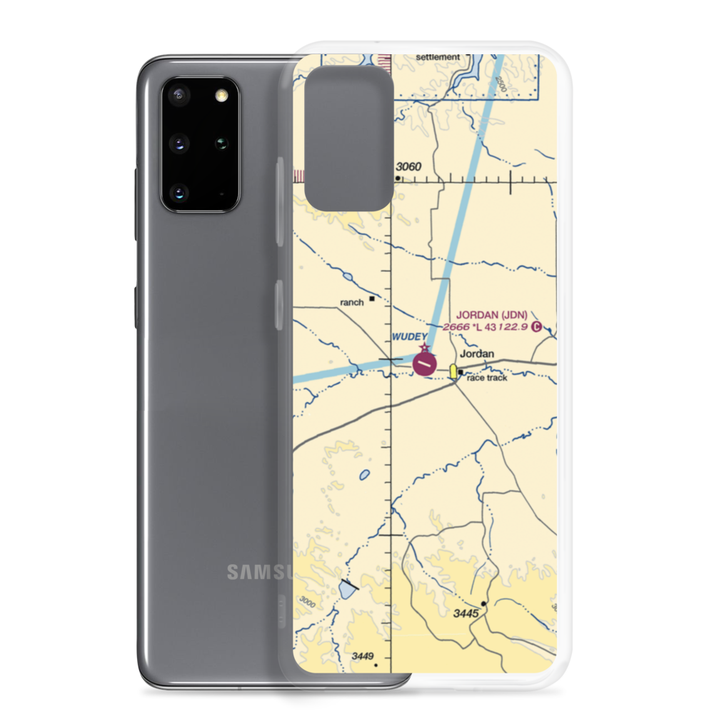 Jordan Airport (JDN) VFR Sectional Samsung Case Samsung Galaxy S20 Plus model shown