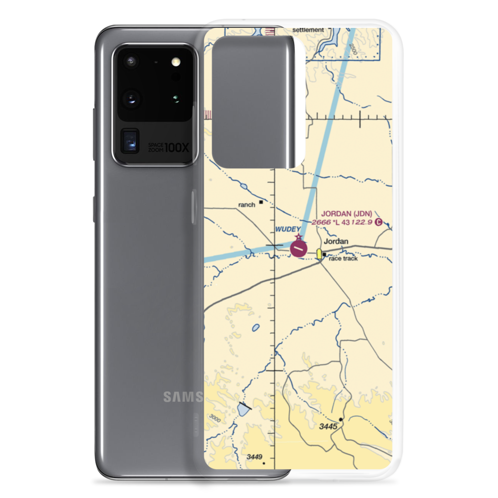 Jordan Airport (JDN) VFR Sectional Samsung Case Samsung Galaxy S20 Ultra model shown