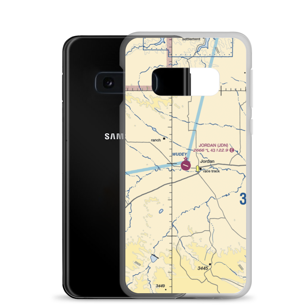 Jordan Airport (JDN) VFR Sectional Samsung Case Samsung Galaxy S10e model shown