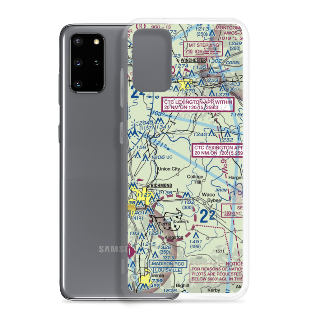 Jordan Hill Farm Airport (1KY7) VFR Sectional Samsung Case Samsung Galaxy S20 Plus model shown