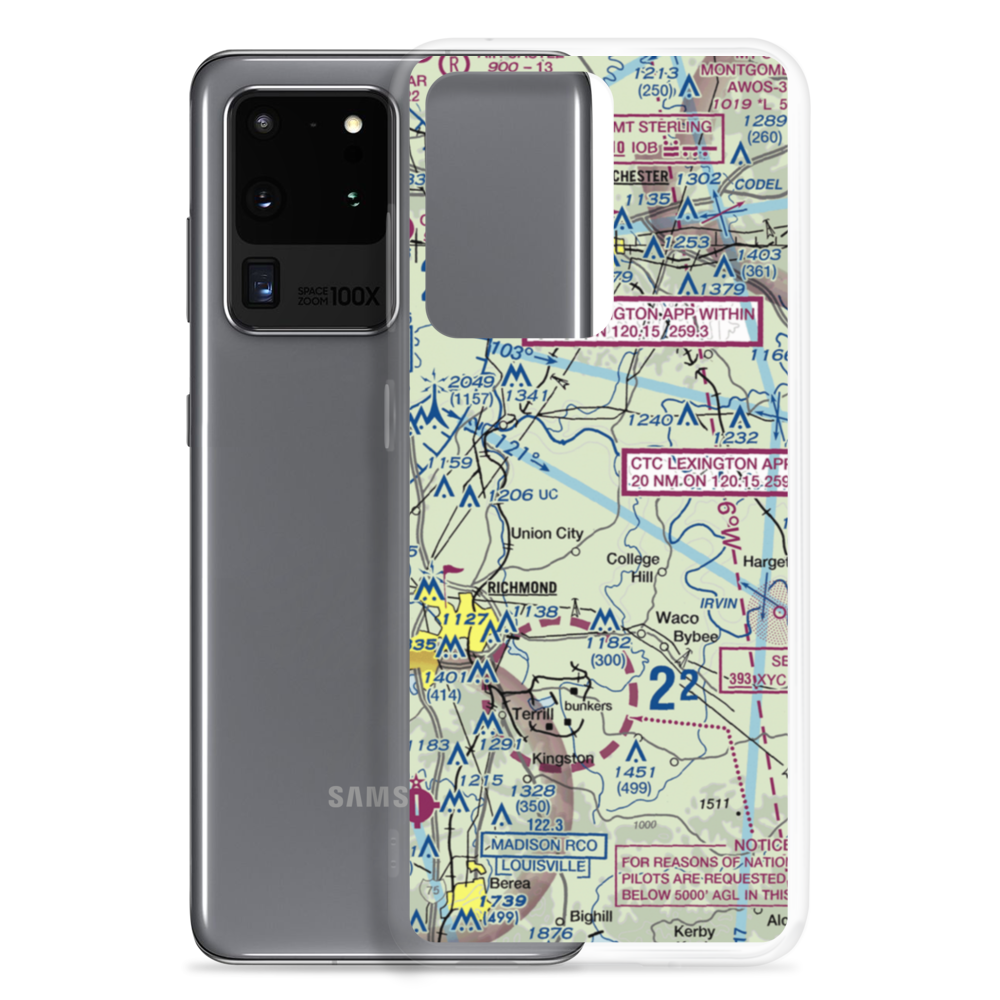 Jordan Hill Farm Airport (1KY7) VFR Sectional Samsung Case Samsung Galaxy S20 Ultra model shown