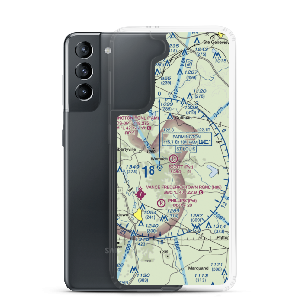 Joseph Scott Airport (MU22) VFR Sectional Samsung Case Samsung Galaxy S21 model shown
