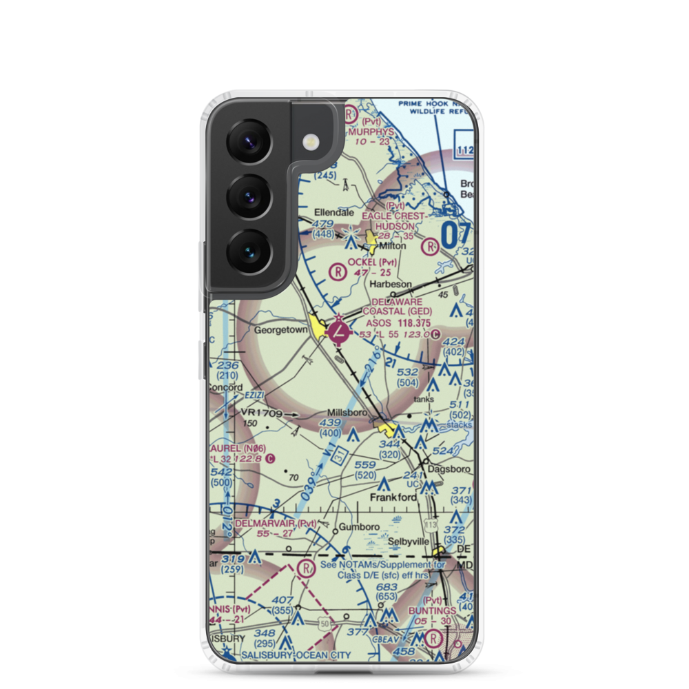 Josephs Airport (DE49) VFR Sectional Samsung Case Samsung Galaxy S22 model shown