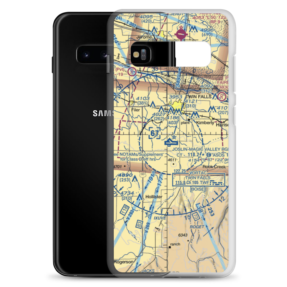 Joslin Field Magic Valley Regional Airport (TWF) VFR Sectional Samsung Case Samsung Galaxy S10+ model shown