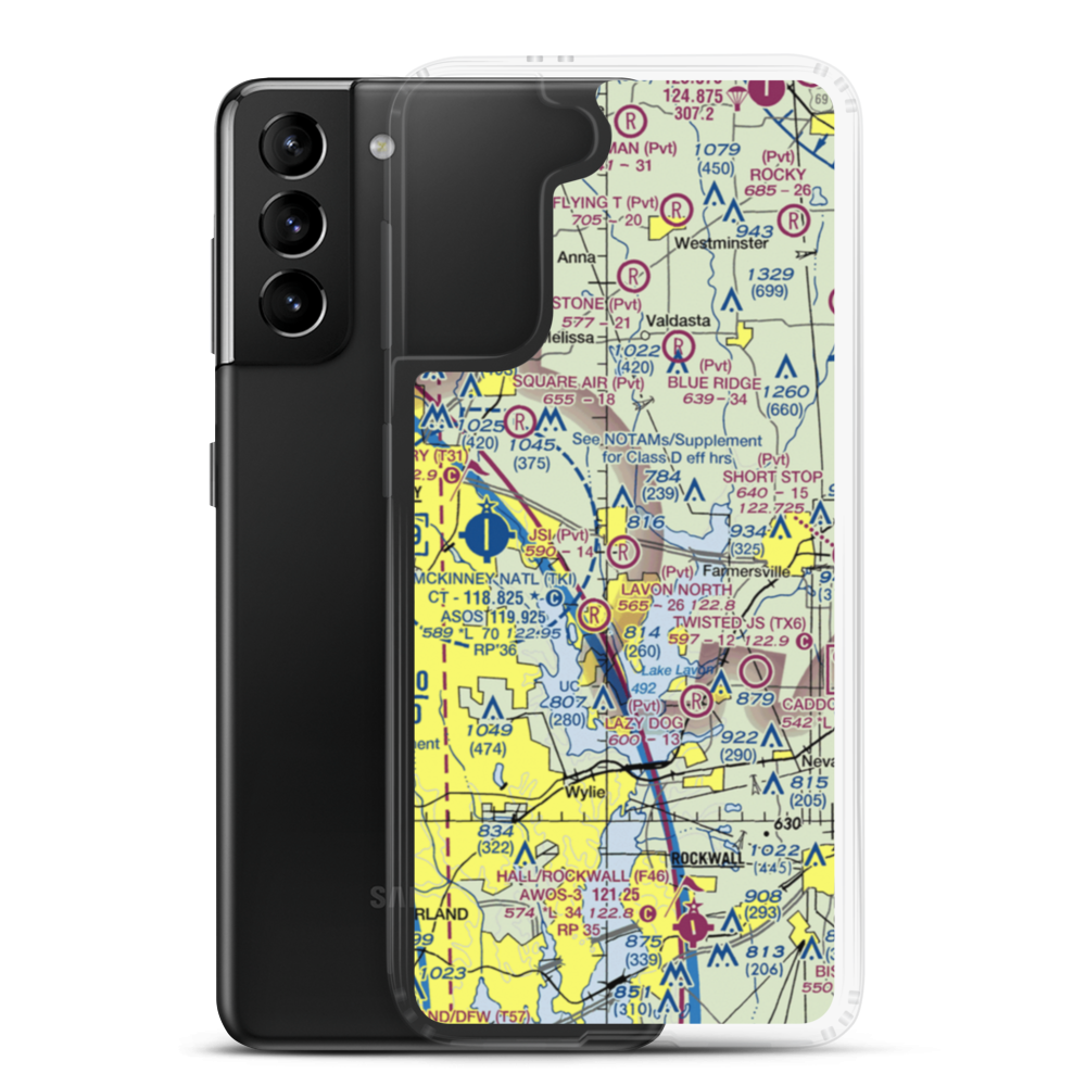 Jsi Airport (34TA) VFR Sectional Samsung Case Samsung Galaxy S21 Plus model shown