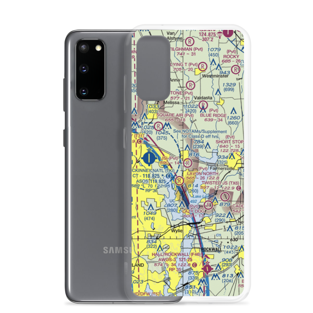 Jsi Airport (34TA) VFR Sectional Samsung Case Samsung Galaxy S20 model shown