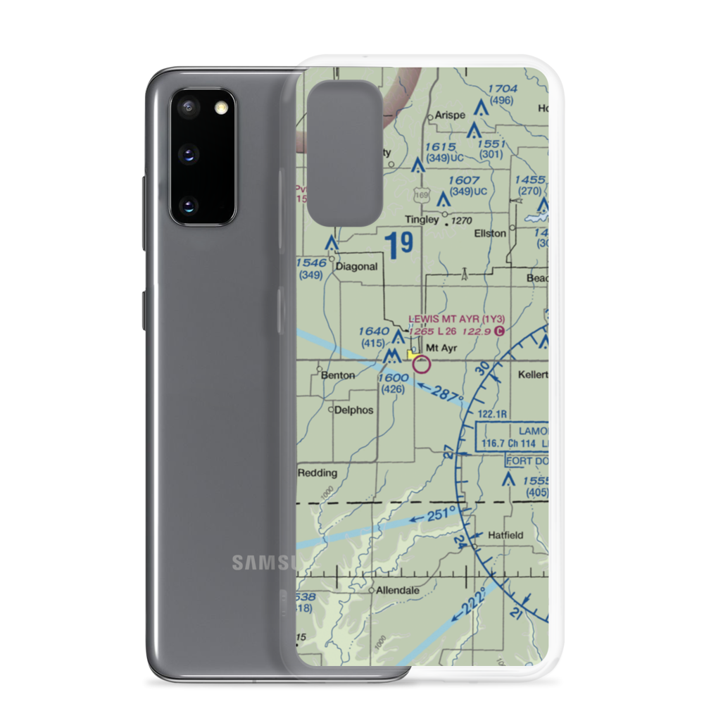Judge Lewis Field Mt Ayr Municipal Airport (1Y3) VFR Sectional Samsung Case Samsung Galaxy S20 model shown