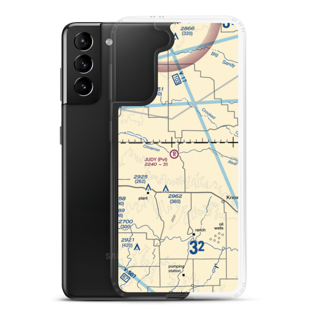 Judy Ranch Airport (OK39) VFR Sectional Samsung Case Samsung Galaxy S21 Plus model shown