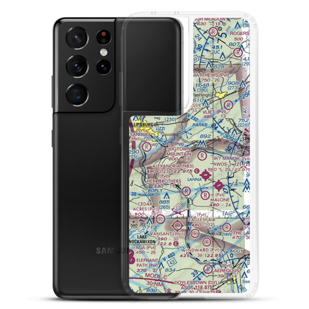 Jugtown Mountain Airport (2NJ1) VFR Sectional Samsung Case Samsung Galaxy S21 Ultra model shown