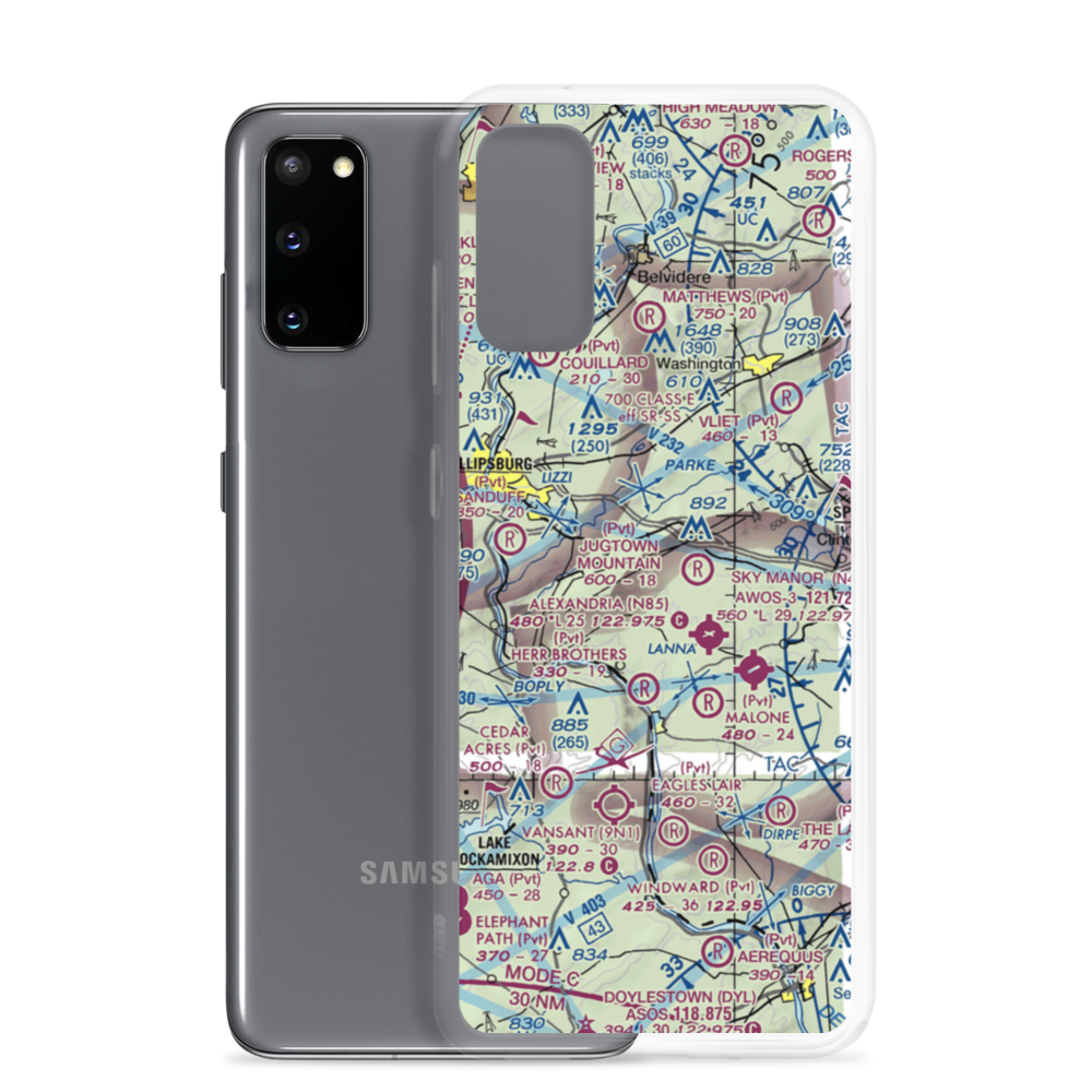 Jugtown Mountain Airport (2NJ1) VFR Sectional Samsung Case Samsung Galaxy S20 model shown