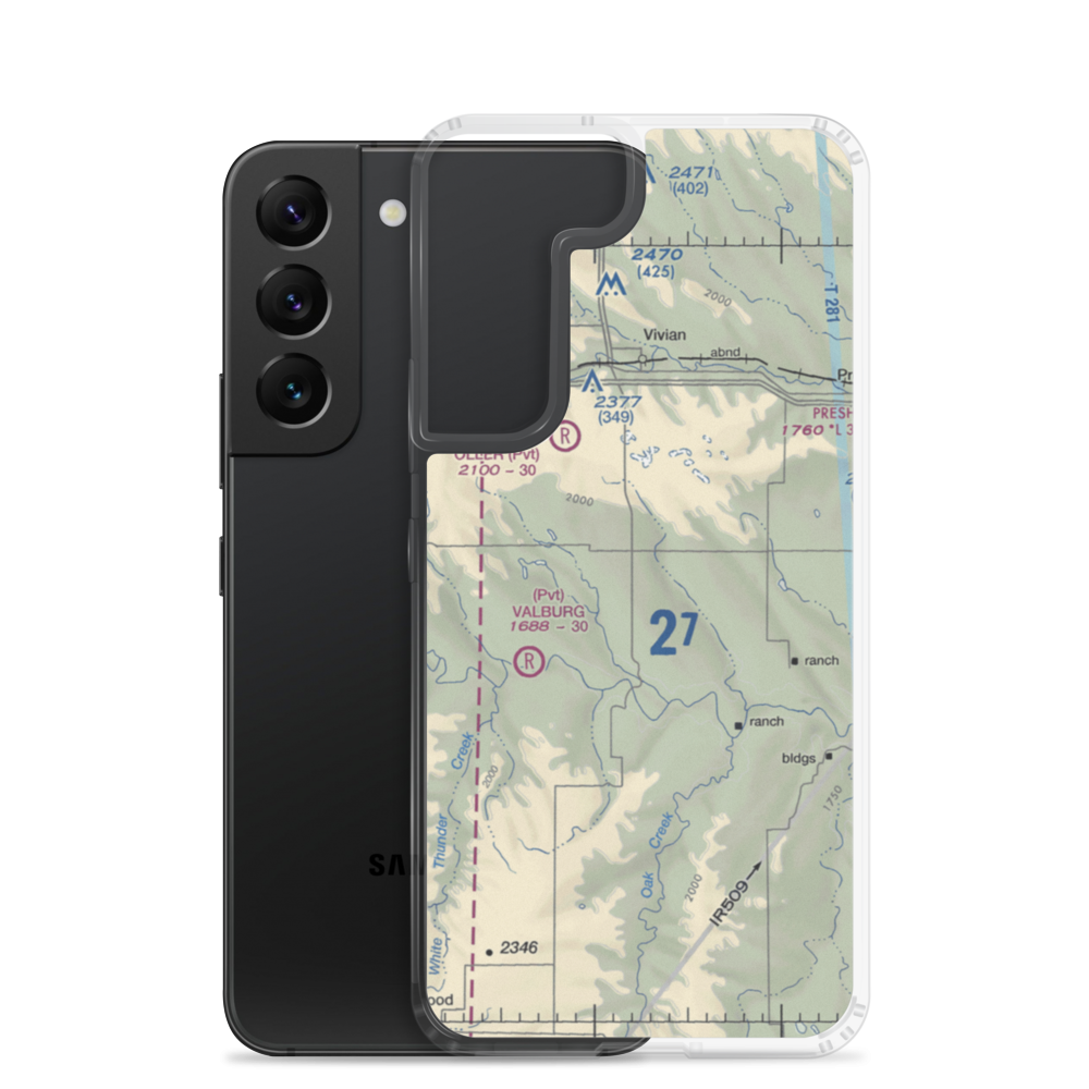 Juhnke Airport (0SD8) VFR Sectional Samsung Case Samsung Galaxy S22 model shown