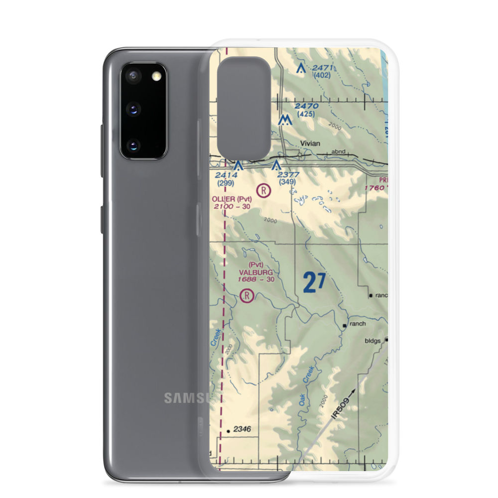 Juhnke Airport (0SD8) VFR Sectional Samsung Case Samsung Galaxy S20 model shown