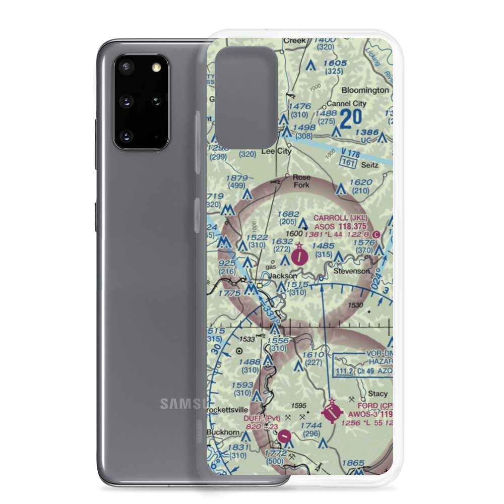 Julian Carroll Airport (JKL) VFR Sectional Samsung Case Samsung Galaxy S20 Plus model shown