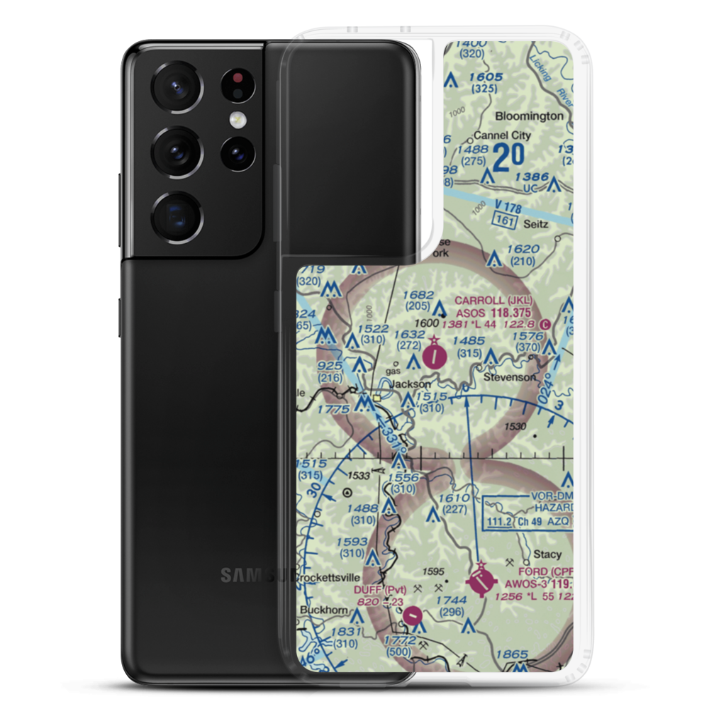 Julian Carroll Airport (JKL) VFR Sectional Samsung Case Samsung Galaxy S21 Ultra model shown