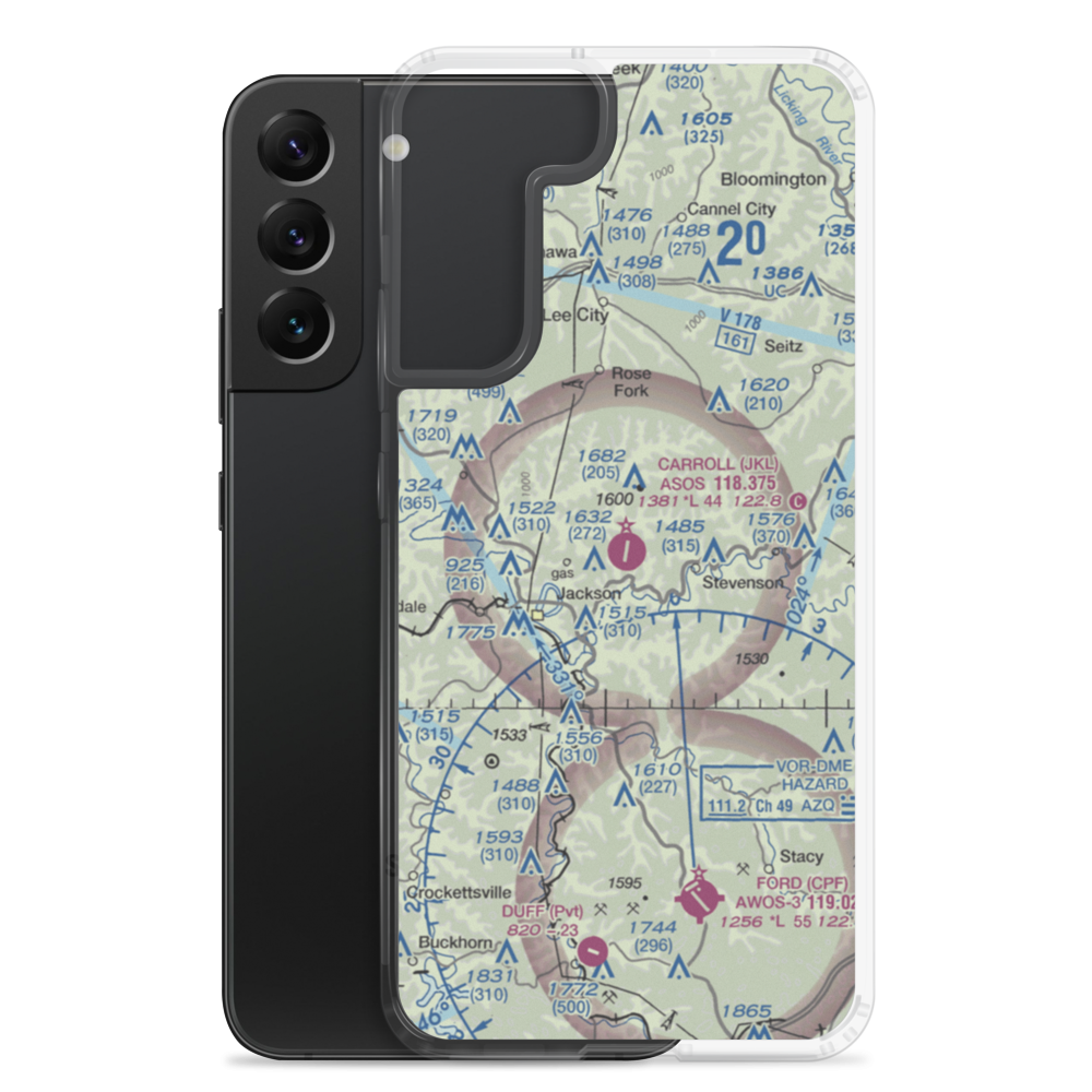 Julian Carroll Airport (JKL) VFR Sectional Samsung Case Samsung Galaxy S22 Plus model shown